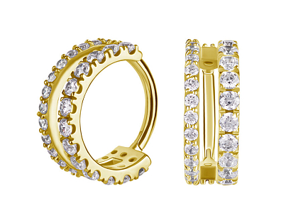 Кольцо-кликер из кобальт-хрома Корона Gold 1.2 мм (16 G)